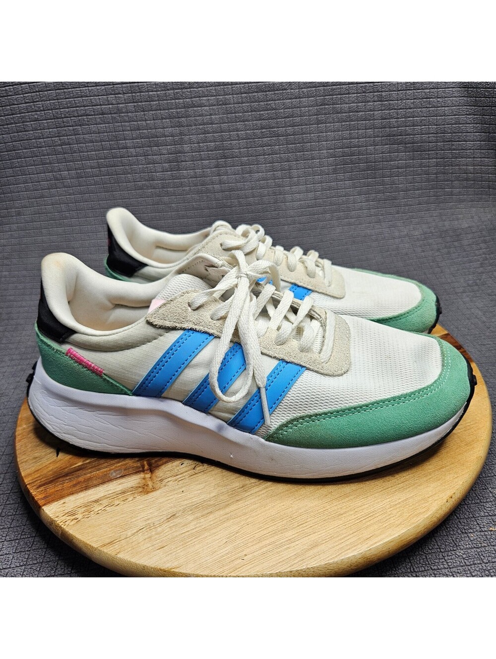 Adidas Women's Athletic Shoes Retropy F2 White Green Blue US 7.5 Suede Mesh
